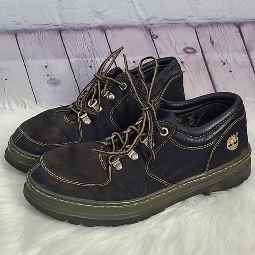 Timberland Black Leather Lace-Up Derby with Orange Insole Timberland main image 4